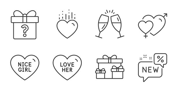 心爱她的好女孩和图标设置新的男性图片下载