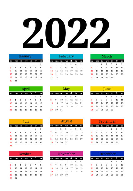 日历上隔离着2022年的白色图片下载