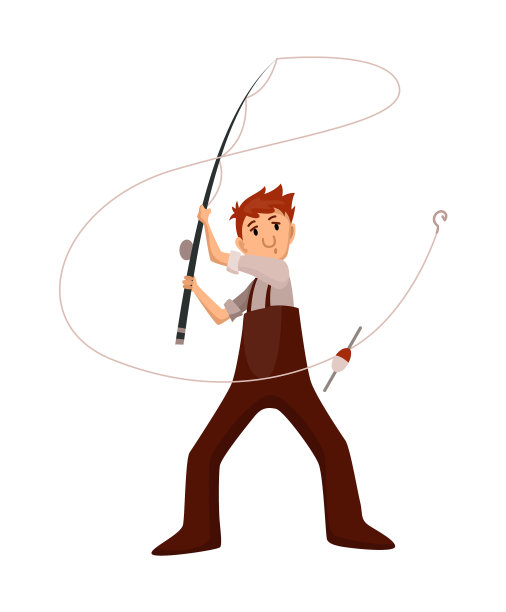 钓鱼者用鱼竿钓鱼的人图片下载