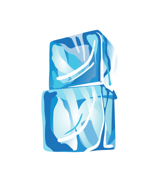 水冰立方图标冻结水粒子集图片下载