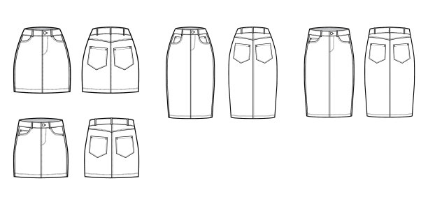 牛仔裙集技术时尚图片下载