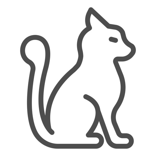 猫尾巴毛茸茸的线条象征家畜图片下载