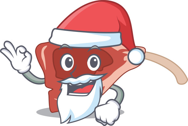 卡通羊排圣诞老人有可爱的手指ok图片下载