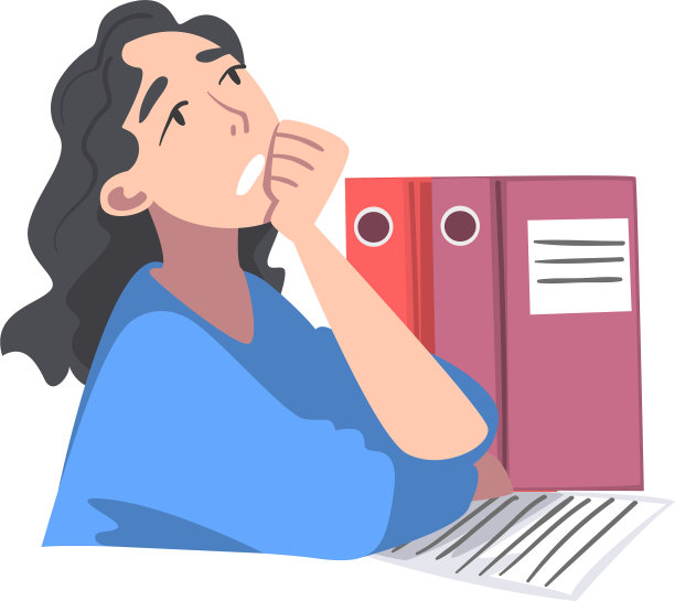 劳累过度的女人在饭桌上的角色图片下载