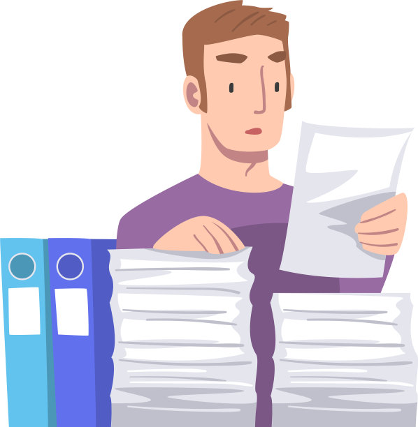 年轻人喜欢处理成堆的文件图片下载