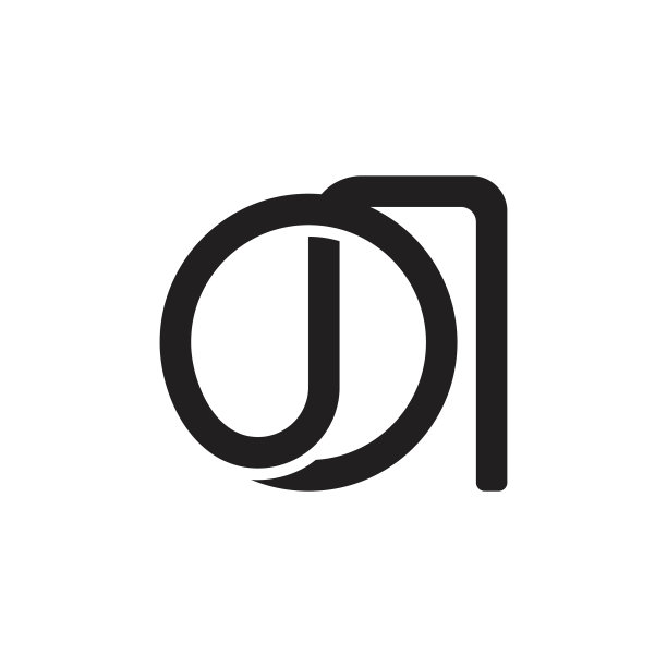 圆形线性艺术抽象字母标志图片下载
