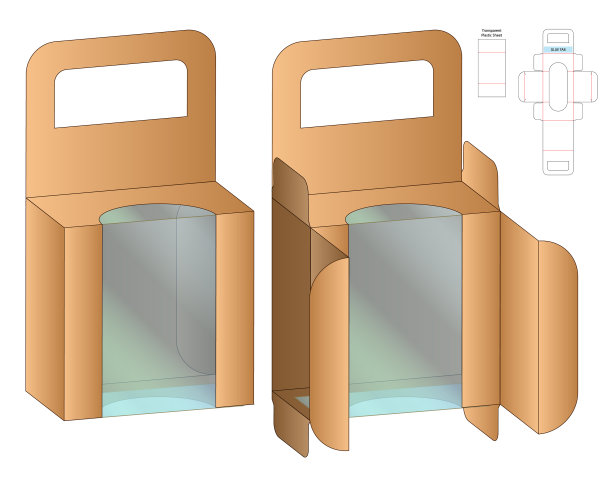 盒包装模切模板设计三维模型图片下载