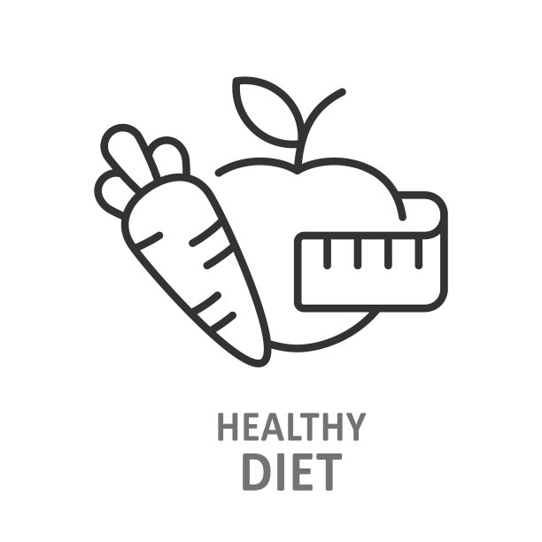 健康饮食线性图标图片下载