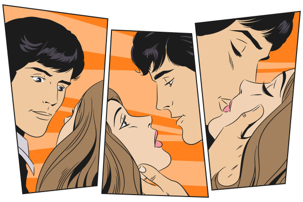 相爱的夫妇亲吻女人和男人的股票图片下载