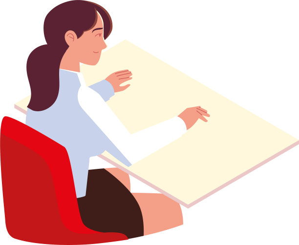 年轻女子独自坐在办公桌前工作图片下载