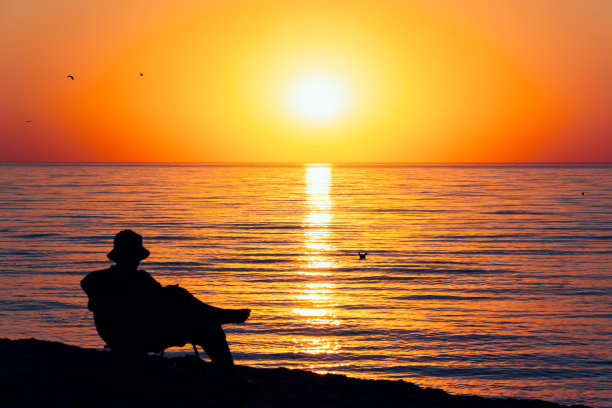 橙色的日落图片下载