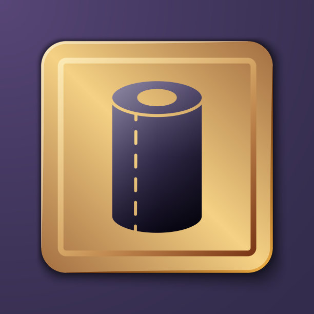 紫色纸巾卷图标孤立在紫色上图片下载