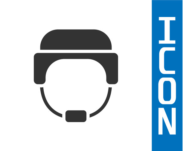 灰色军用头盔图标孤立在白色上图片下载