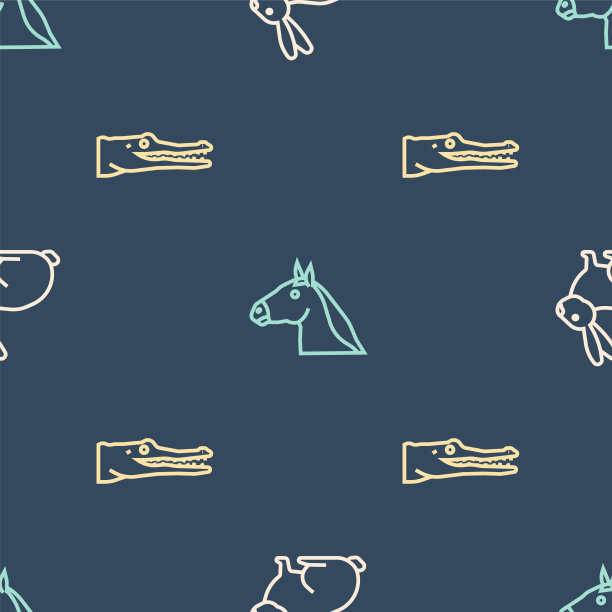 放线，兔子，鳄鱼和马迎面冲过去图片下载