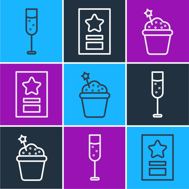 设行玻璃、香槟、蛋糕和问候图片下载