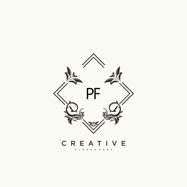 Pf美初始标志手写标志艺术图片下载