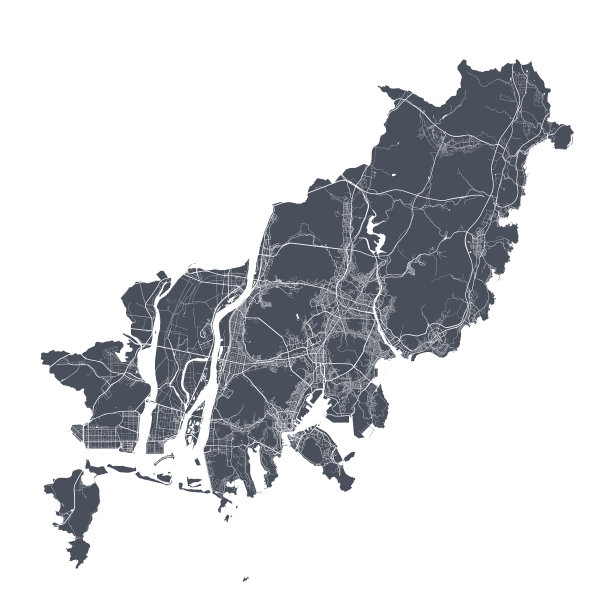 釜山地图详图与釜山城海报图片下载