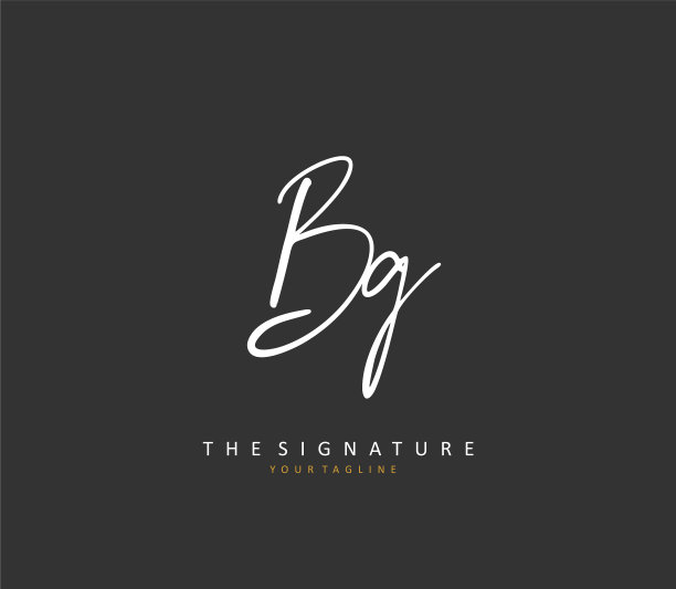 Bg首字母手写和签名标志图片下载