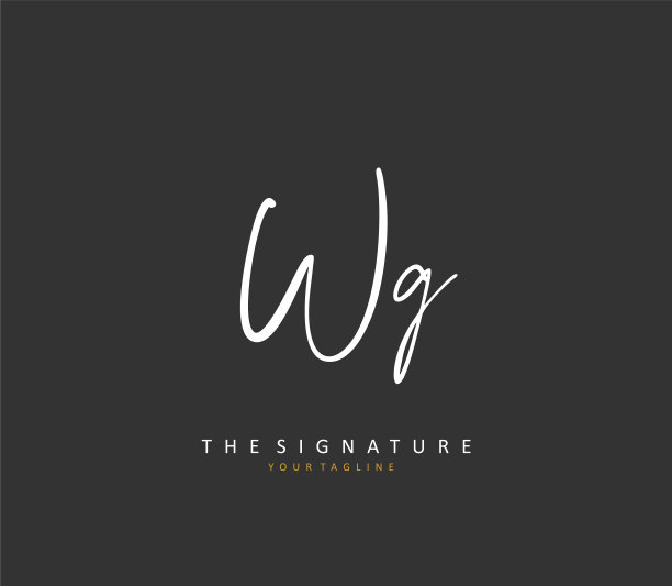 Wg首字母手写和签名标志图片下载