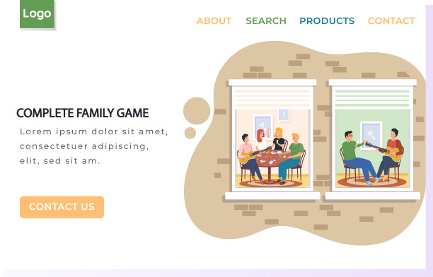 完成家庭游戏登陆页面模板图片下载