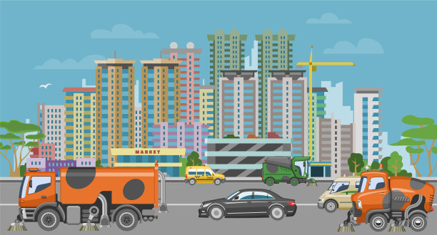 概念城市清洁设备车辆清扫机图片下载