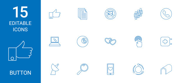 15个按钮图标图片下载