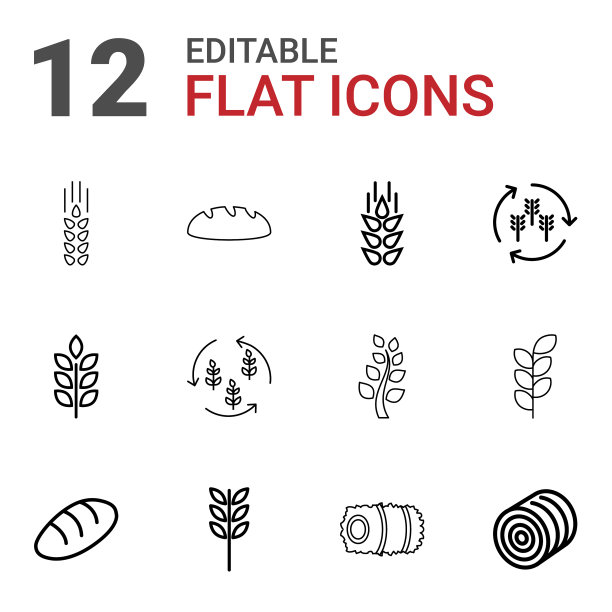 12个大麦图标图片下载