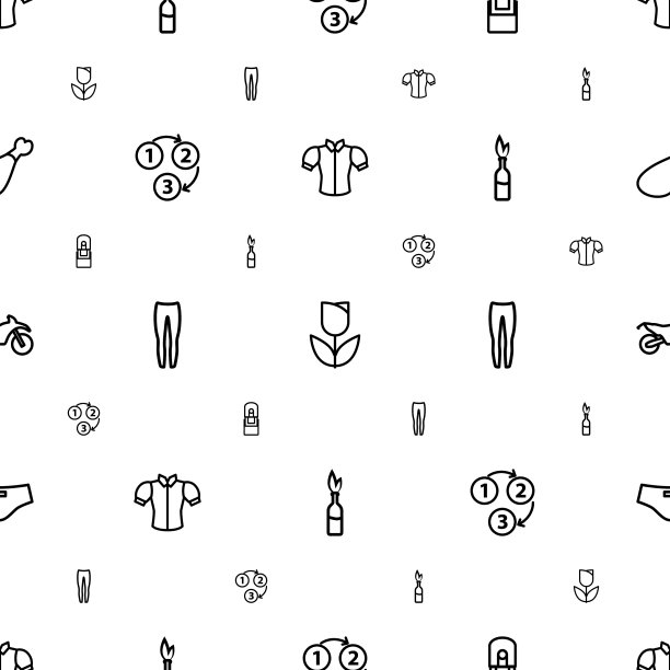 素描图标图案无缝白色背景图片下载