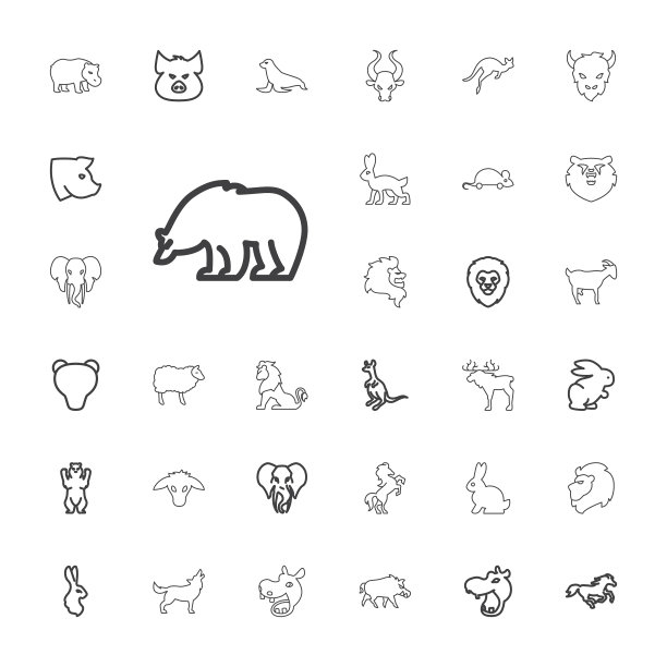 33哺乳动物图标图片下载