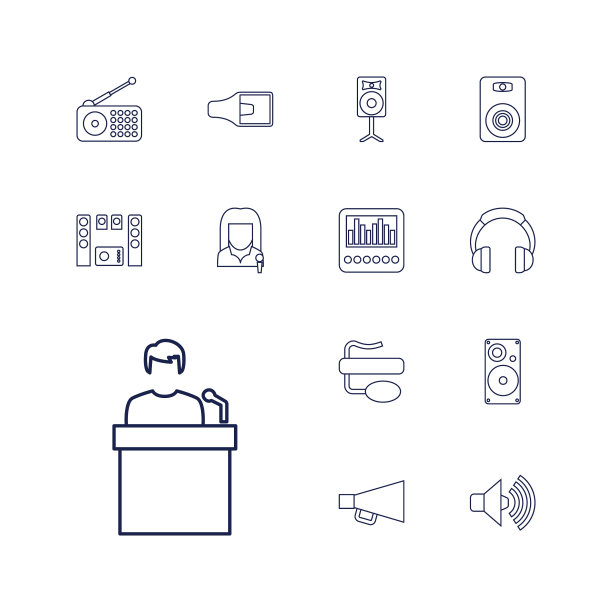 13个扬声器图标图片下载