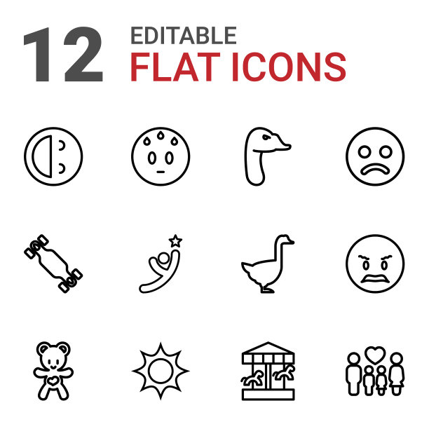 12个快乐的图标图片下载