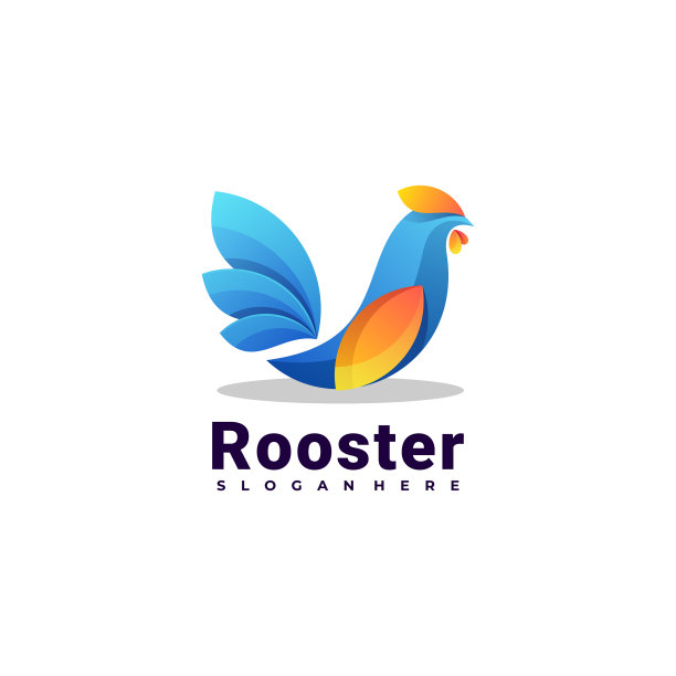 彩色公鸡标志模板图片下载