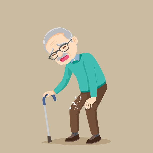 膝盖疼痛的老人图片下载