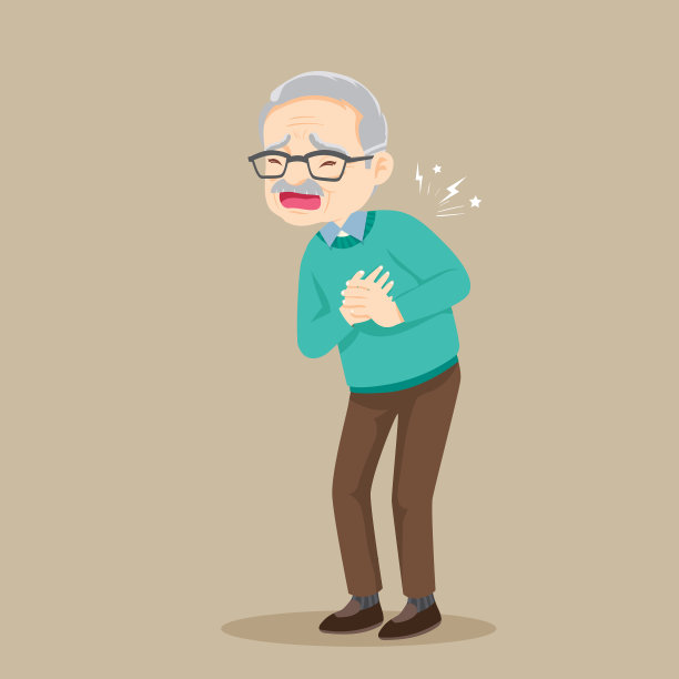 一位老人胸口疼痛图片下载