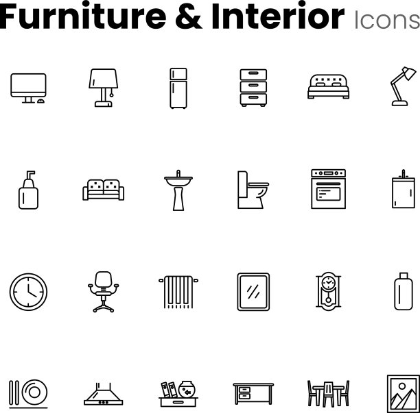 家具和室内图标集图片下载