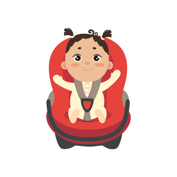 小女孩坐在汽车座椅上图片下载