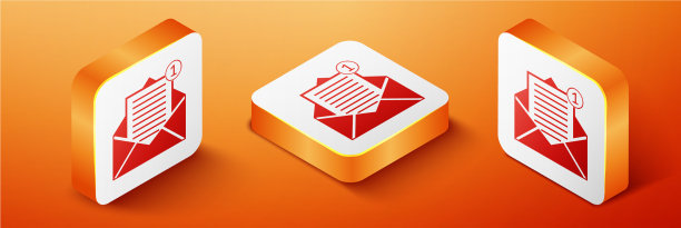 2.5D收到的消息概念信封图标图片下载