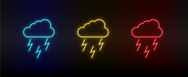 霓虹图标设置雨能照明设置红色图片下载