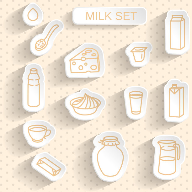 牛奶和牛奶纸不干胶不干胶图片下载