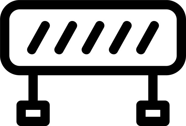 路障图标或标志孤立标志符号图片下载