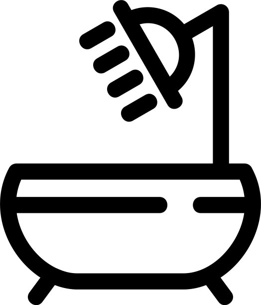 浴缸图标或标志孤立符号符号图片下载