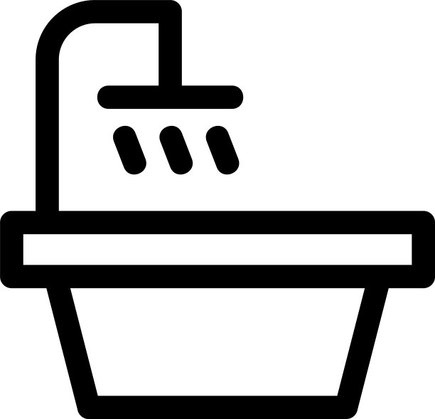 浴缸图标或标志孤立符号符号图片下载