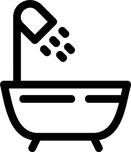 浴缸图标或标志孤立符号符号图片下载