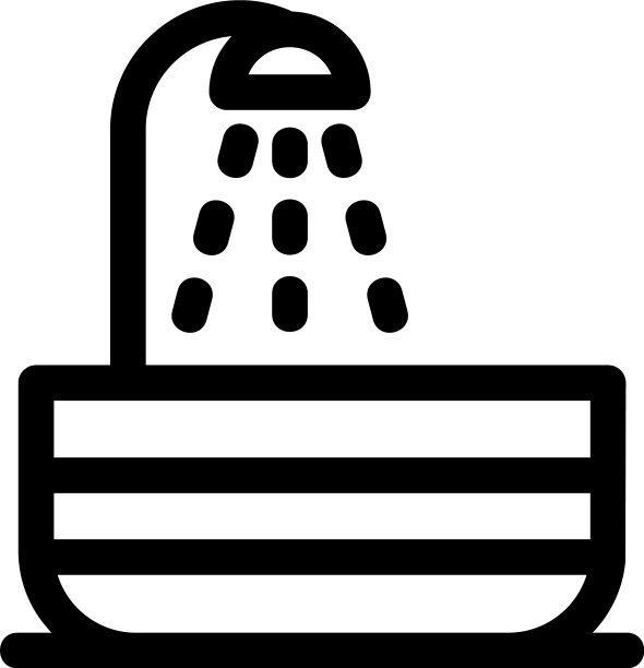 浴缸图标或标志孤立符号符号图片下载
