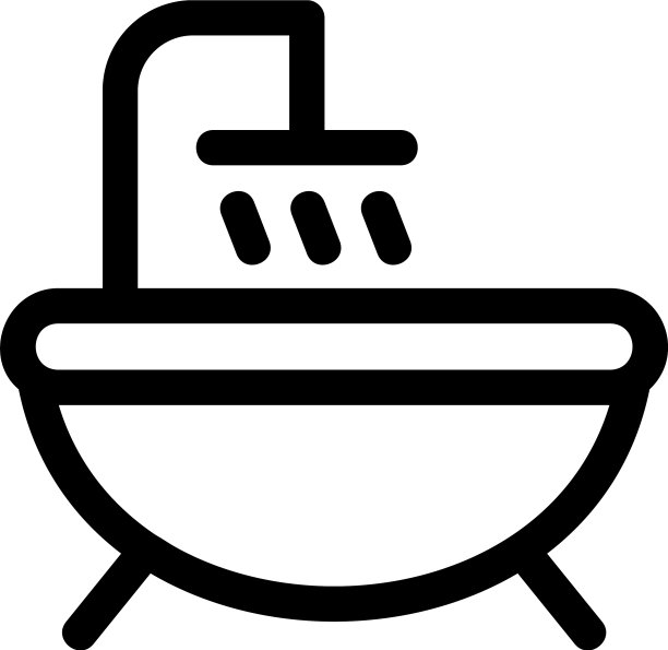 浴缸图标或标志孤立符号符号图片下载