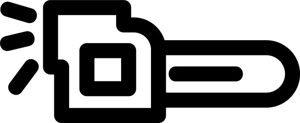 电锯图标或标志孤立的标志符号图片下载