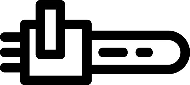 电锯图标或标志孤立的标志符号图片下载