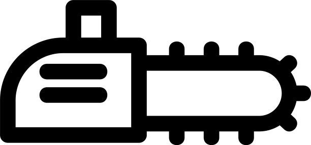 电锯图标或标志孤立的标志符号图片下载