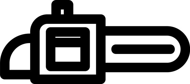 电锯图标或标志孤立的标志符号图片下载