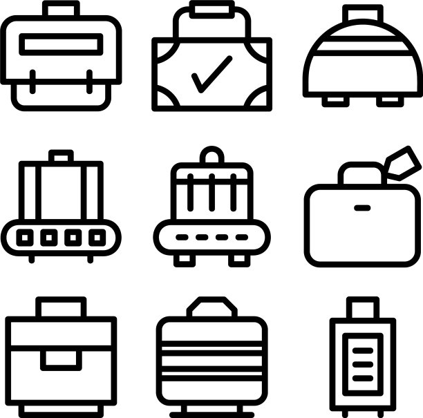 行李标志或标志孤立标志符号图片下载